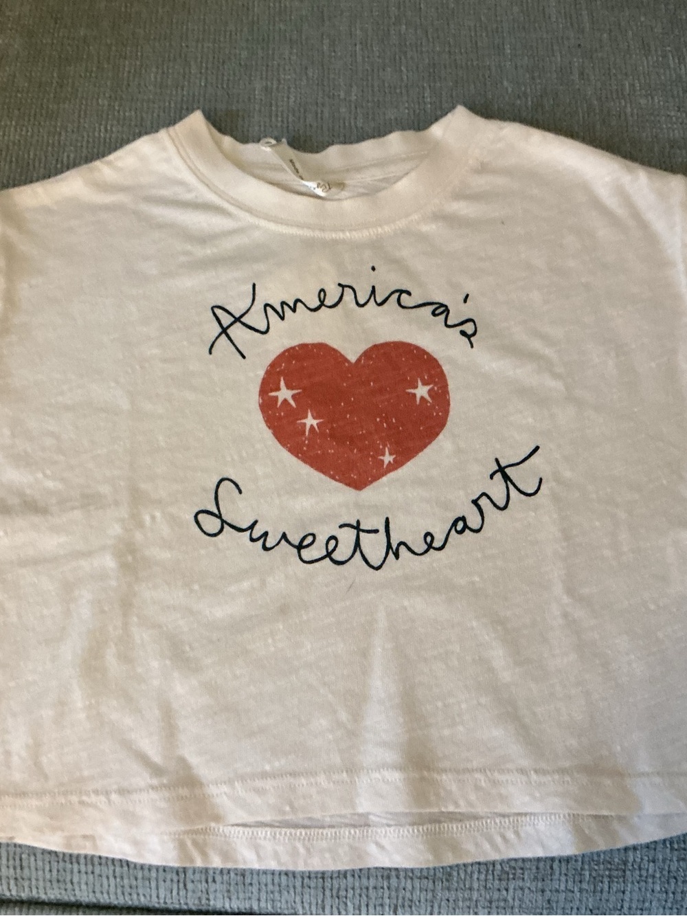 NWT! Baby White Tee with Red Heart "America's Sweetheart"